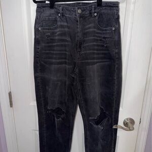 Distressed Black Denim Jeans